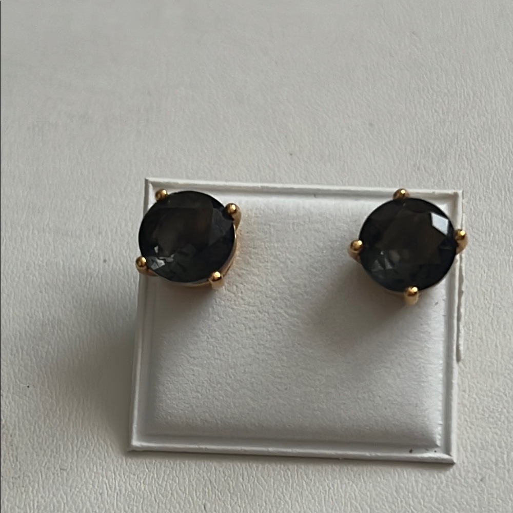 Elegant Brown and Gold Stud Earrings